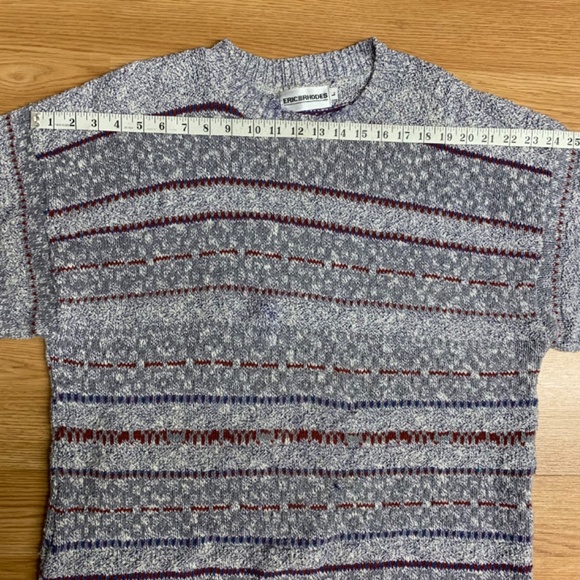 Vintage 90s Eric Rhodes Grandpa Striped Knit Crewneck Sweater Men's Size Large - Picture 6 of 7